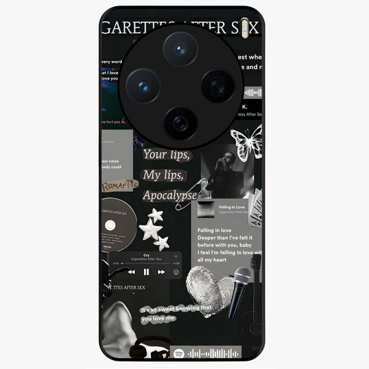 Midnight Love Echo Glass Case showing flat back view with romantic midnight themed artwork and glossy glass finish.