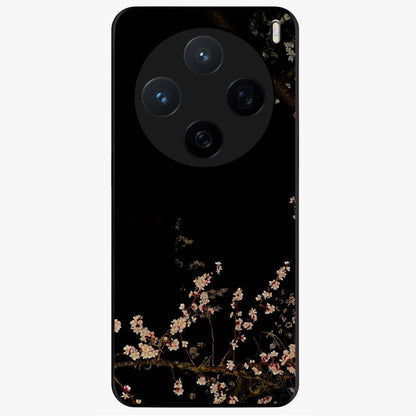 Petal Moon Light With Custom Name Glass Case showing flat back view with floral moonlight artwork and personalized name design.