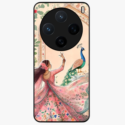 Royal Grace Muse Glass Case showing flat back view with elegant artistic artwork and glossy glass finish.