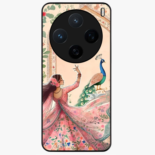 Royal Grace Muse Glass Case showing flat back view with elegant artistic artwork and glossy glass finish.