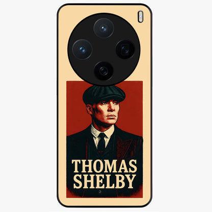 Vintage Mafia Authority Glass Case showing flat back view with bold vintage mafia inspired artwork and glossy glass finish.
