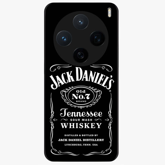 Vintage Whiskey Heritage Glass Case showing flat back view with classic whiskey inspired artwork and glossy glass finish.