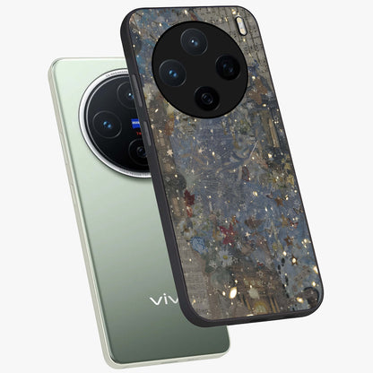 Aesthetic Astrolophia Glass Case displayed in angled mockup highlighting artistic aesthetic elements and smooth glass surface.