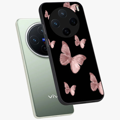 Butterfly Pattern Glass Case displayed in angled mockup highlighting delicate butterfly design and aesthetic pattern style.