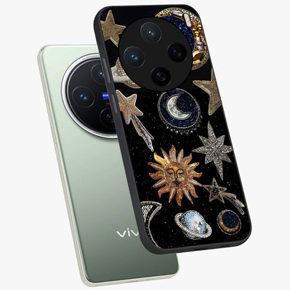 Celestial Gem Constellations Glass Case displayed in angled mockup highlighting gemstone inspired constellation design.