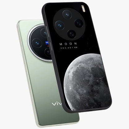 Cosmic Moon Glow Glass Case displayed in angled mockup highlighting celestial moon design with cosmic aesthetic theme.