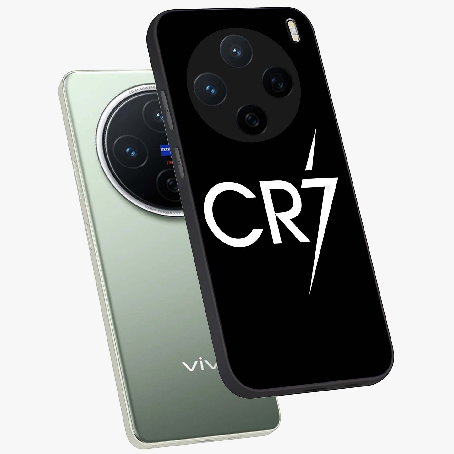 Cr7 Elite Strike Glass Case displayed in angled mockup highlighting powerful sports graphic with bold athletic theme.