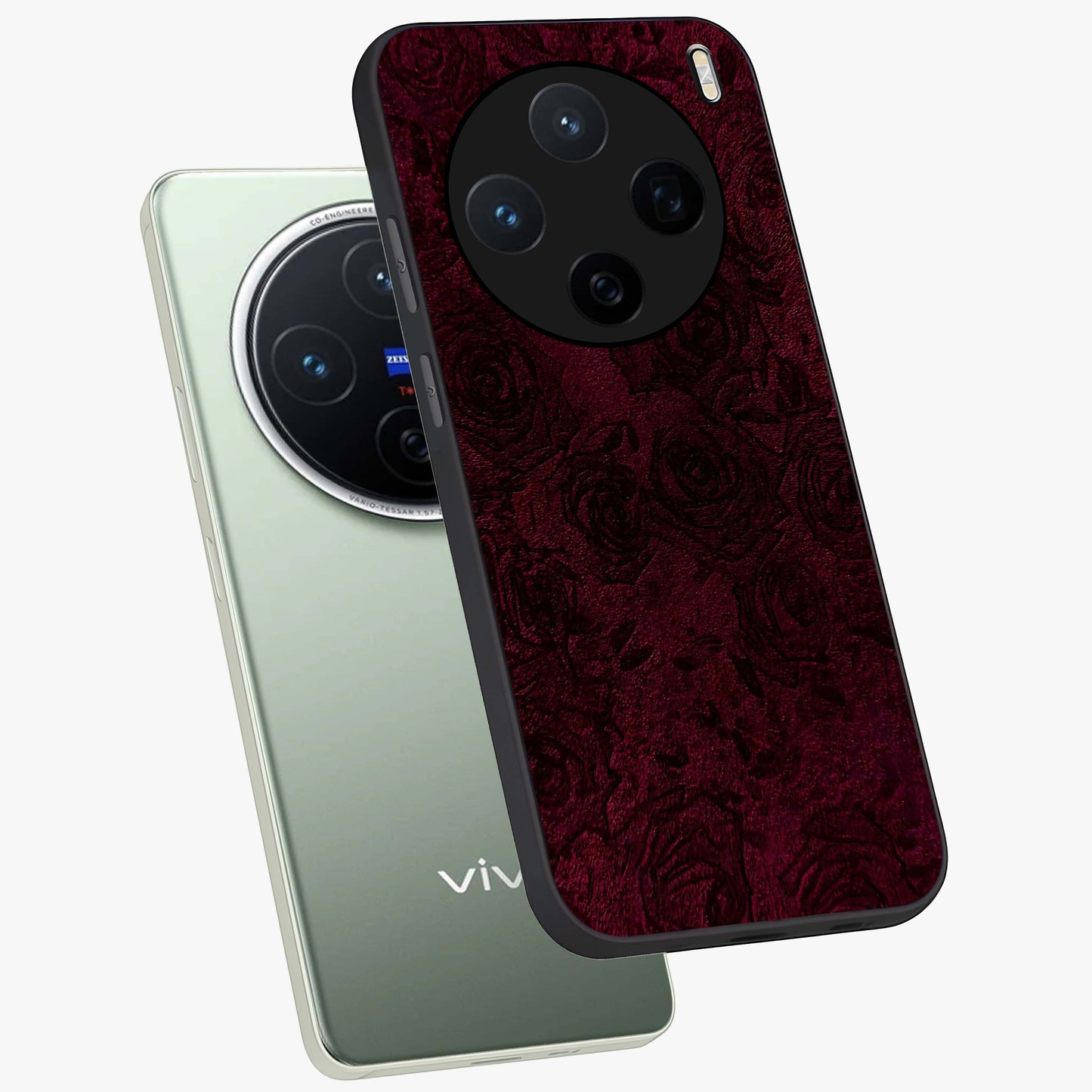 Crimson Fade Flow Glass Case displayed in angled mockup highlighting smooth gradient design with modern aesthetic style.