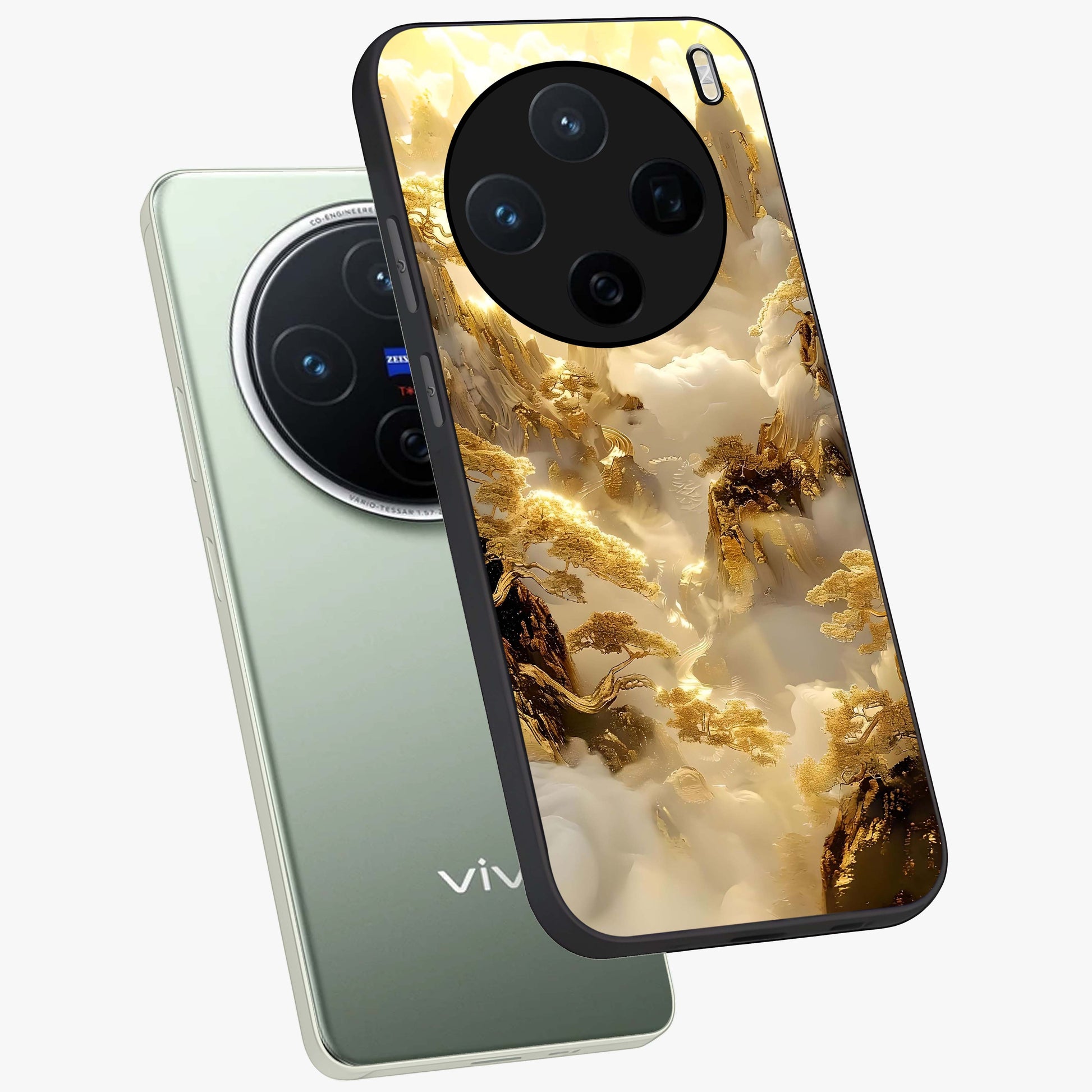 Gates Of Illumination Glass Case displayed in angled mockup highlighting radiant portal inspired design with fantasy aesthetic.