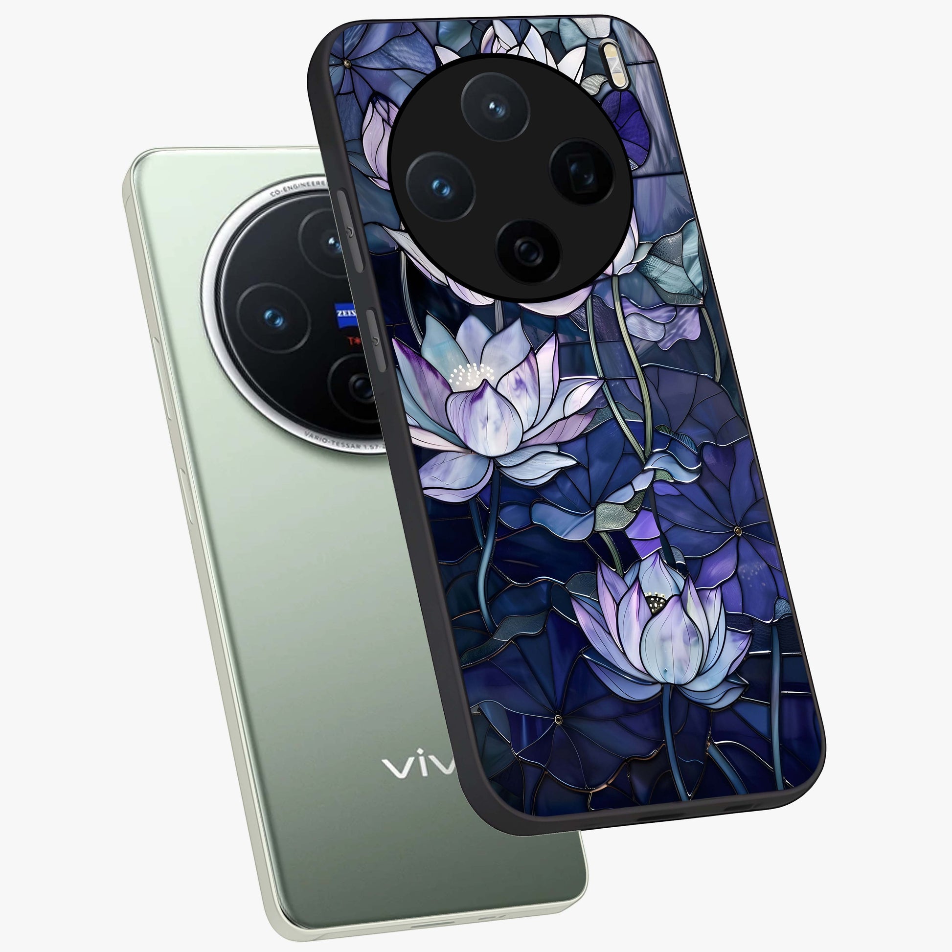 Gloss Petal Rush Glass Case displayed in angled mockup highlighting vibrant petal design with elegant floral aesthetic.