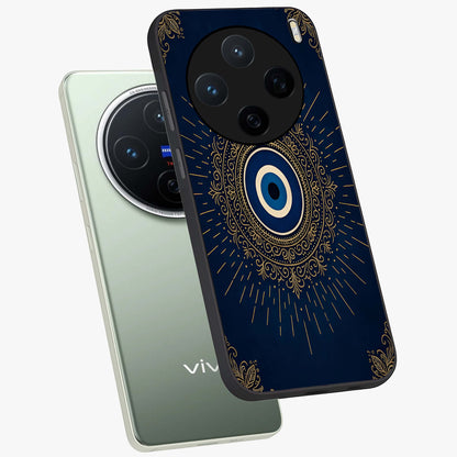 Golden Celestial Charm Glass Case displayed in angled mockup highlighting sparkling cosmic charm design with celestial aesthetic.