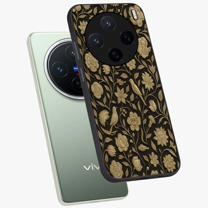 Golden Evil Eye Mandala Glass Case displayed in angled mockup highlighting protective evil eye symbol with golden mandala design.