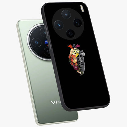 Heart With Flowers Glass Case displayed in angled mockup highlighting romantic flower design with soft aesthetic style.