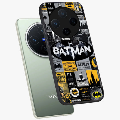 Knight Gotham Rise Glass Case displayed in angled mockup highlighting powerful knight silhouette design with dramatic aesthetic.