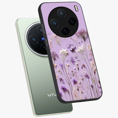 Lavender Blossom Dream Glass Case displayed in angled mockup highlighting dreamy lavender flower design with calming aesthetic style.
