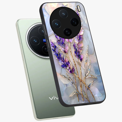 Lavender Dream Glow Glass Case displayed in angled mockup highlighting dreamy purple glow design with soft artistic style.