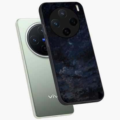 Lunar Veil Silence Glass Case displayed in angled mockup highlighting soft lunar design with peaceful celestial aesthetic.