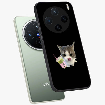 Matcha Cat Style Glass Case displayed in angled mockup highlighting playful feline design with pastel matcha aesthetic.