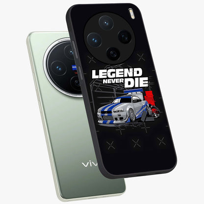 Midnight Racing Legacy Glass Case displayed in angled mockup highlighting dynamic automotive design with bold midnight aesthetic.