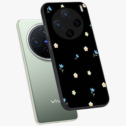 Minimal Petal Whispers Glass Case displayed in angled mockup highlighting delicate petal design with clean minimal aesthetic.