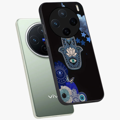Mystic Hand Aura Glass Case displayed in angled mockup highlighting magical aura design with spiritual aesthetic style.