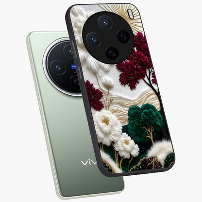 Radiant Bloom Elegance Glass Case displayed in angled mockup highlighting graceful floral design with radiant aesthetic style.