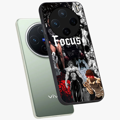 Relentless Power Focus Glass Case displayed in angled mockup highlighting bold statement design with modern aesthetic style.