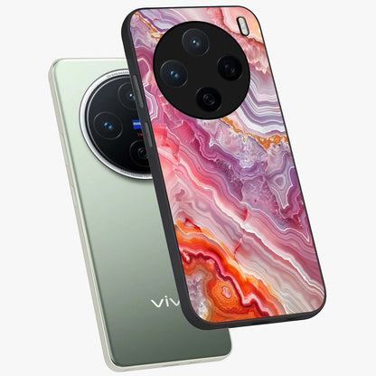 Rose Quartz Marble Glass Case displayed in angled mockup highlighting elegant marble pattern with soft aesthetic style.