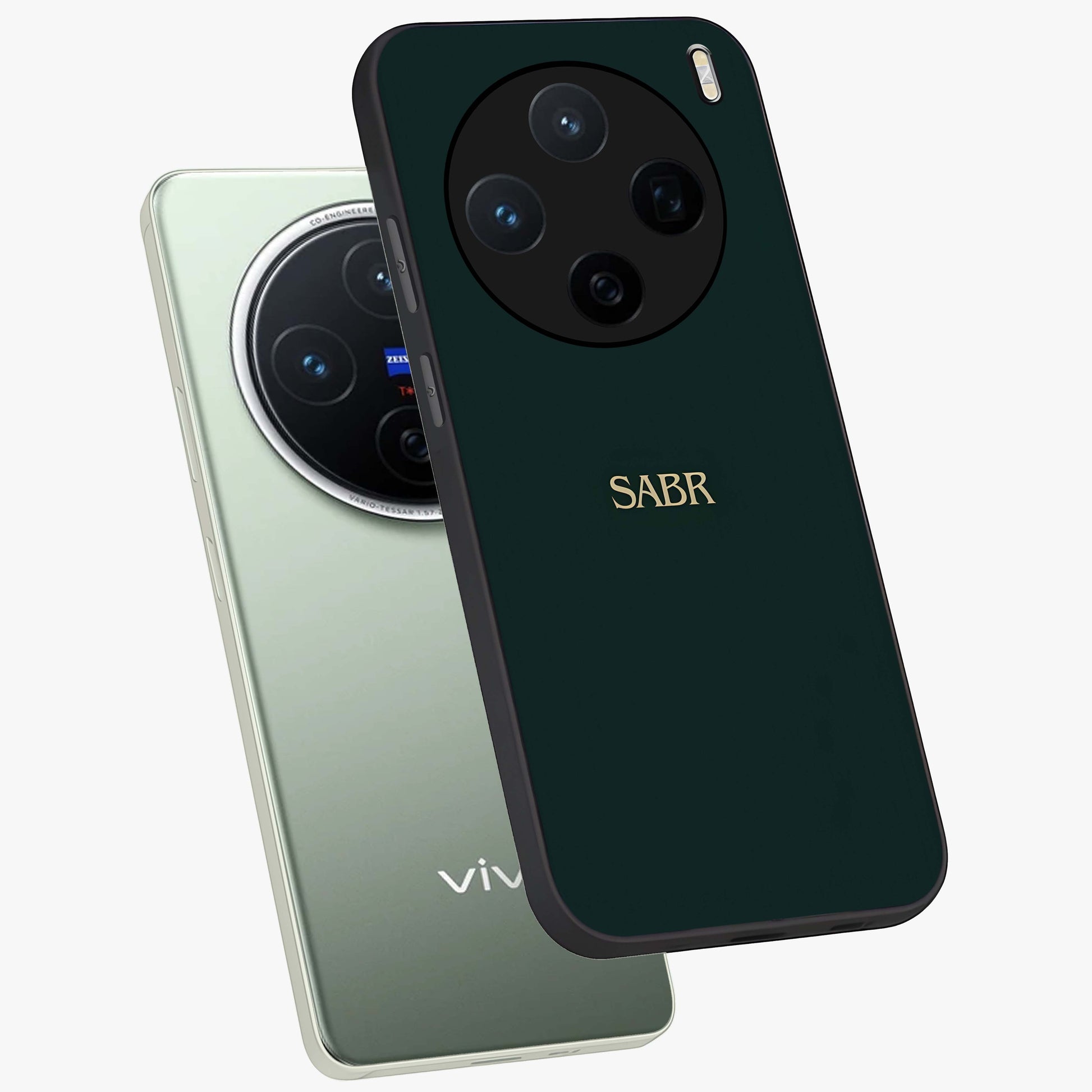 Sabr Minimal Patience Glass Case displayed in angled mockup highlighting simple inspirational design with clean aesthetic style.