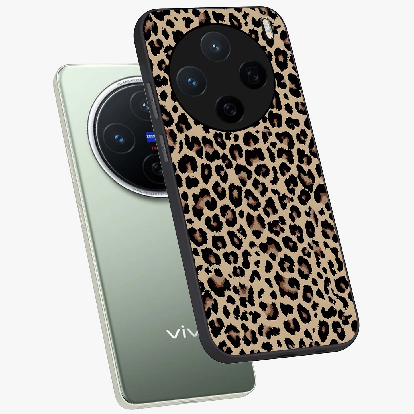 Savage Chic Pattern Glass Case displayed in angled mockup highlighting bold fashion inspired design with chic aesthetic.