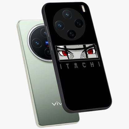 Scarlet Gaze Dominance Glass Case displayed in angled mockup highlighting intense visual design with bold scarlet aesthetic.
