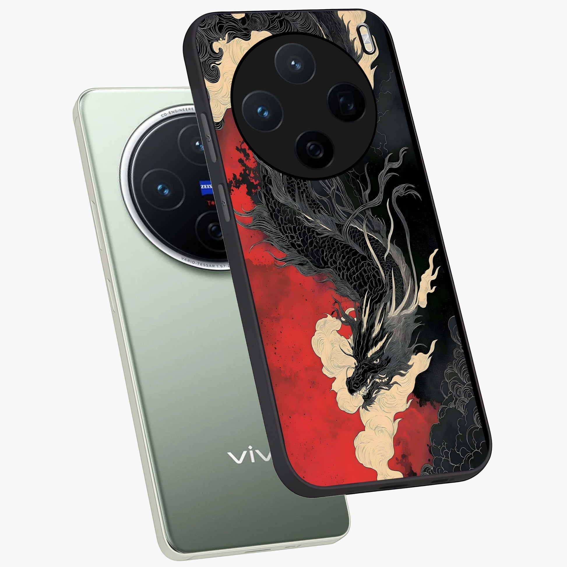 Shadow Dragon Fury Glass Case displayed in angled mockup highlighting powerful dragon illustration with dark fantasy aesthetic.