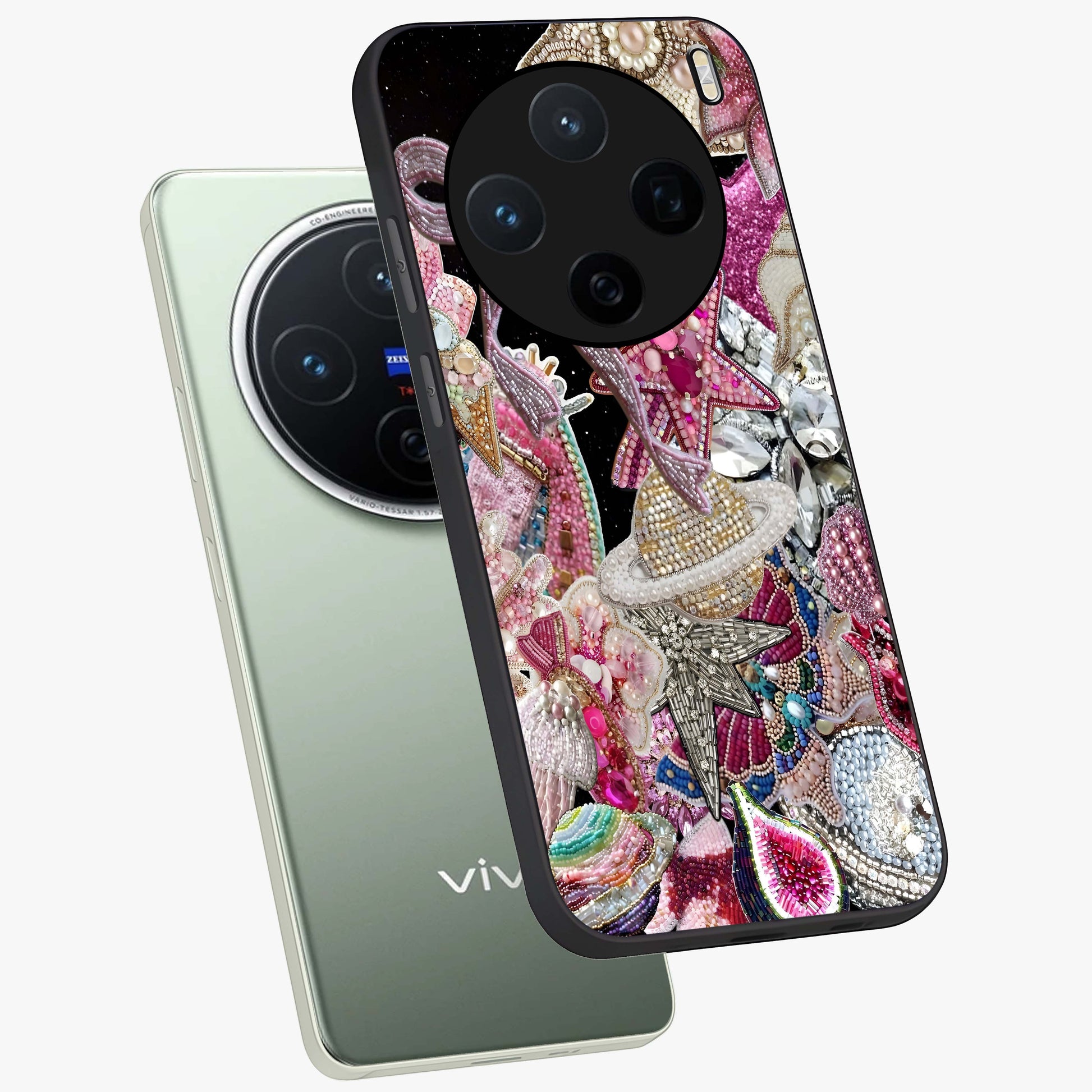 Starlit Jewel Dream Glass Case displayed in angled mockup highlighting glowing celestial jewel design with dreamy aesthetic.