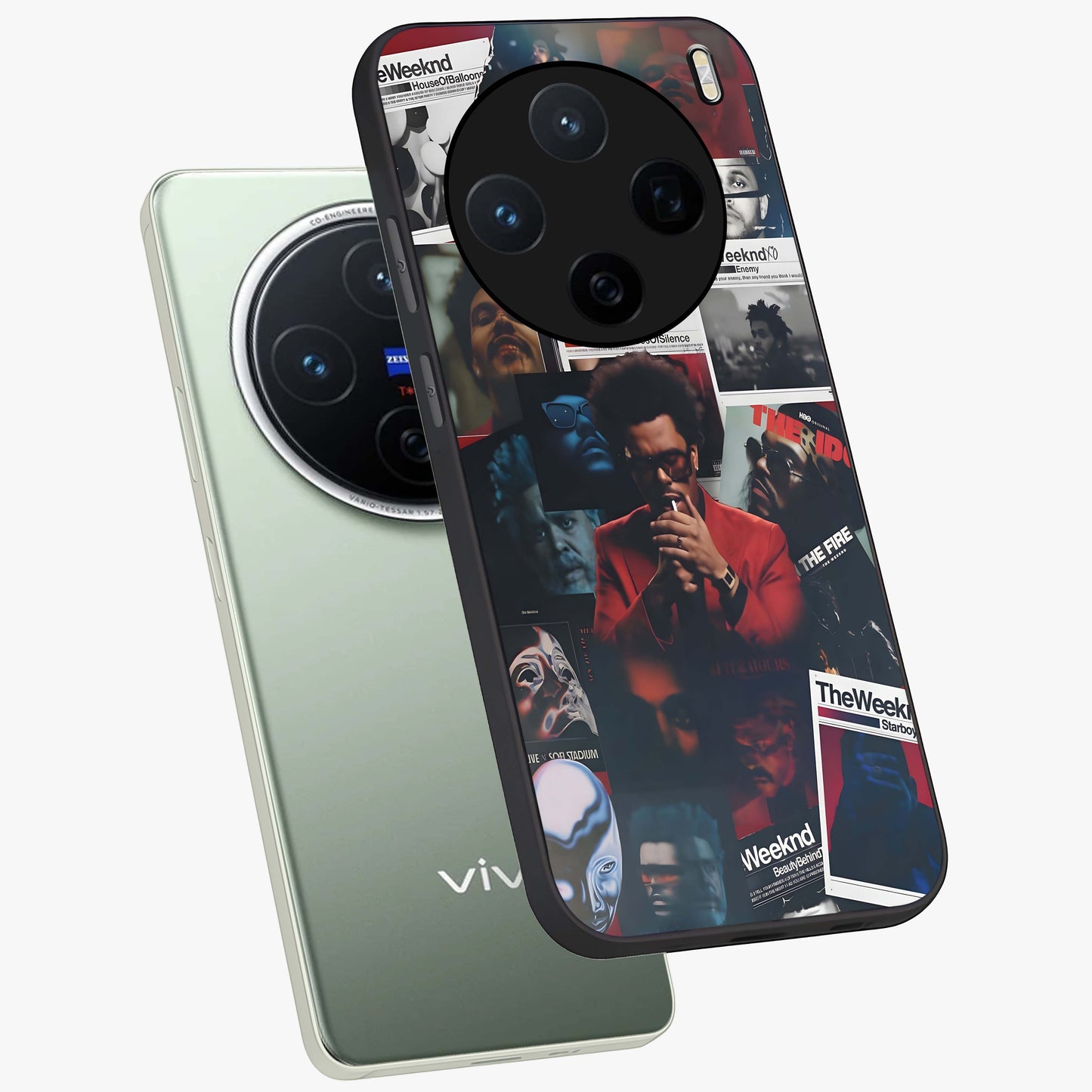The Weeknd Glass Case displayed in angled mockup highlighting stylish pop culture inspired design with modern aesthetic.