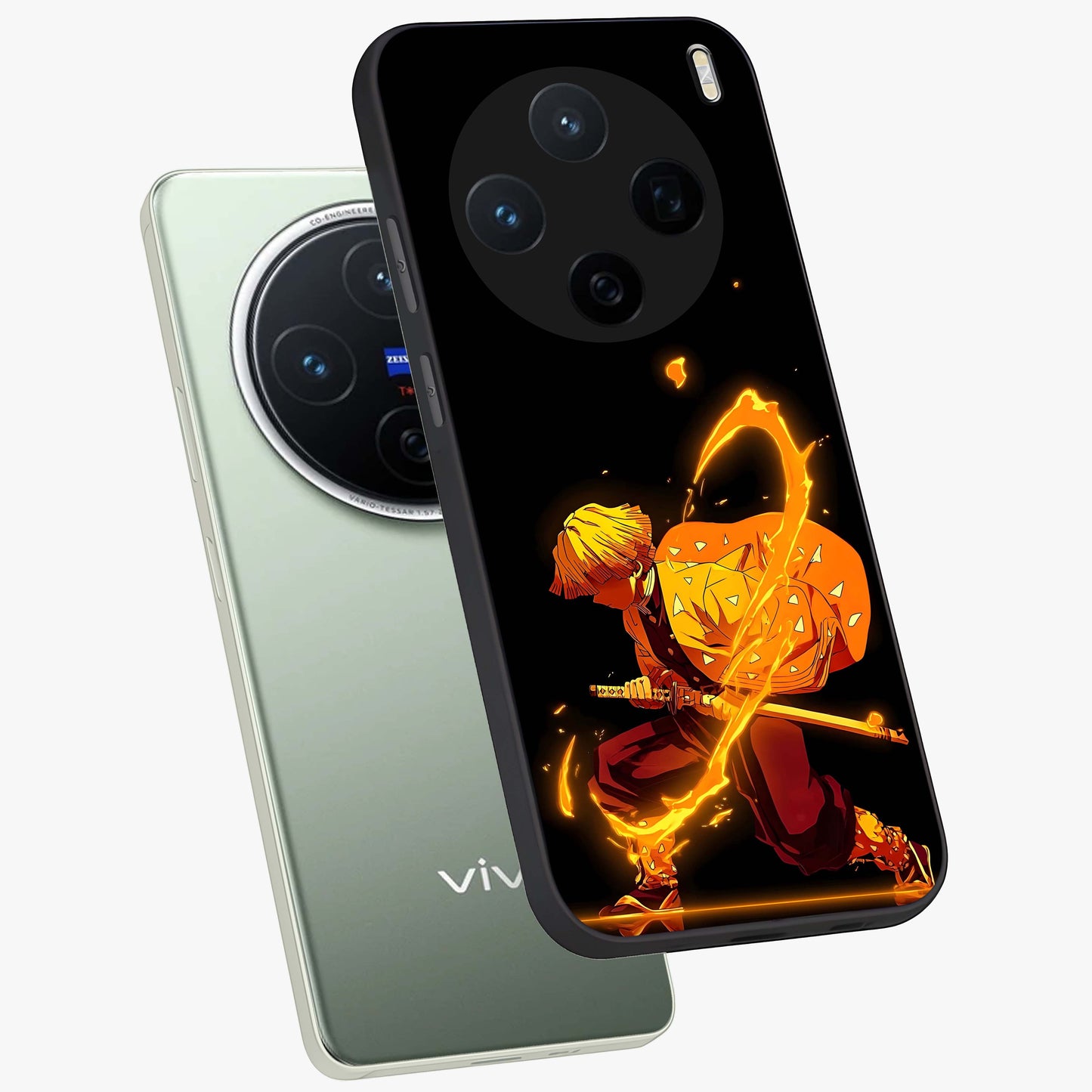 Thunder Flame Execution Glass Case displayed in angled mockup highlighting dramatic fire themed design with intense fantasy aesthetic.