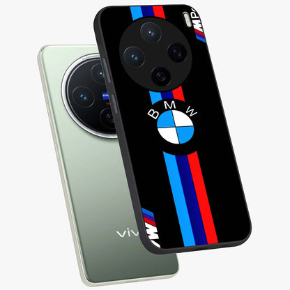 Turbo BMW Beast Glass Case displayed in angled mockup highlighting sleek racing car design with bold automotive aesthetic.