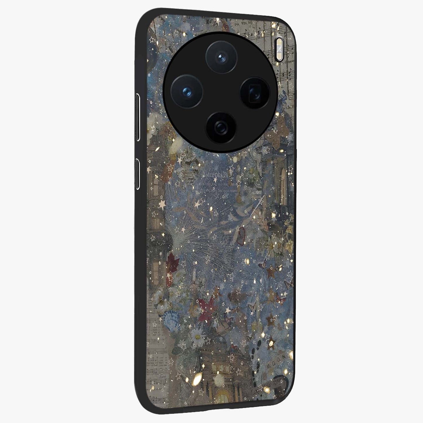 Aesthetic Astrolophia Glass Case upright view showcasing soft aesthetic theme with stylish modern look.