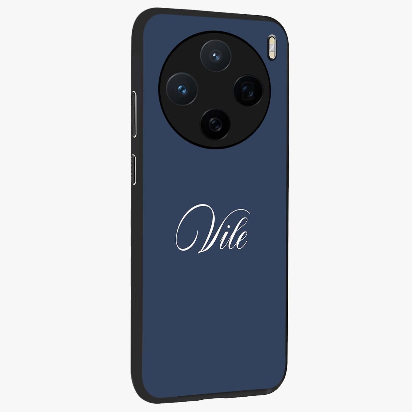 Blue Vintage Floral Pattern Glass Case displayed in angled mockup highlighting classic blue floral pattern and retro aesthetic design.