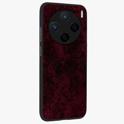 Crimson Fade Flow Glass Case upright view showcasing dynamic crimson flow artwork with stylish abstract theme.