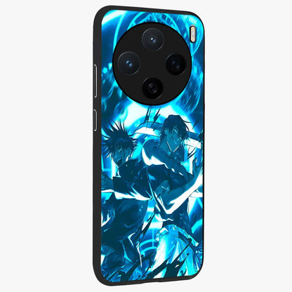 Cursed Energy Clash Glass Case upright view showcasing dramatic clash artwork with bold supernatural theme.