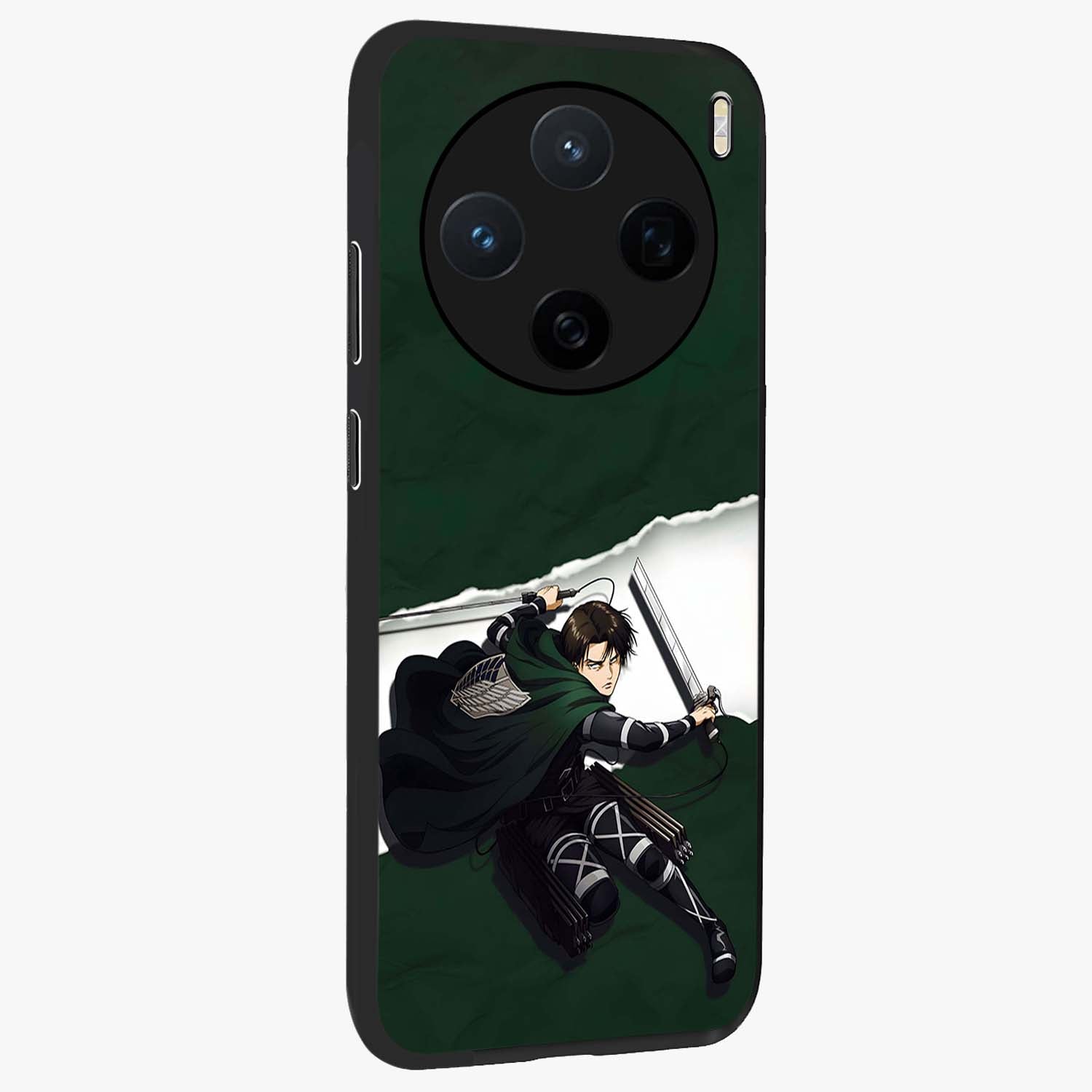 Emerald War Vanguard Glass Case upright view showcasing dramatic warrior artwork with bold fantasy theme.