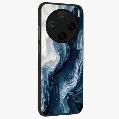 Ethereal Paper Marble Glass Case upright view showcasing smooth marble artwork with refined minimalist theme.