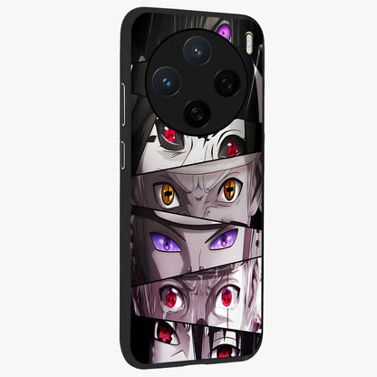 Eyes of Destiny Glass Case upright view showcasing symbolic eye artwork with dramatic artistic theme.