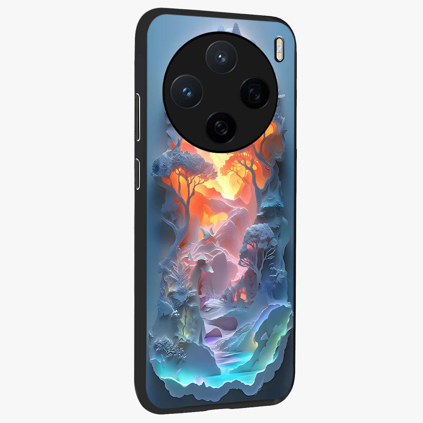 Glow Forest Portal Glass Case upright view showcasing enchanted forest portal artwork with fantasy nature theme.