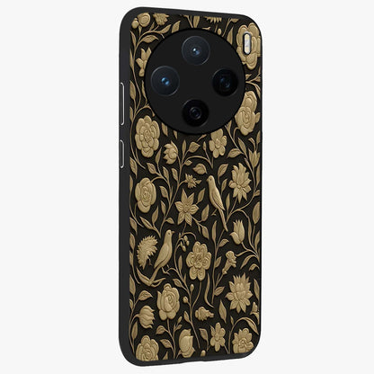 Golden Evil Eye Mandala Glass Case upright view showcasing decorative evil eye mandala artwork with spiritual aesthetic style.