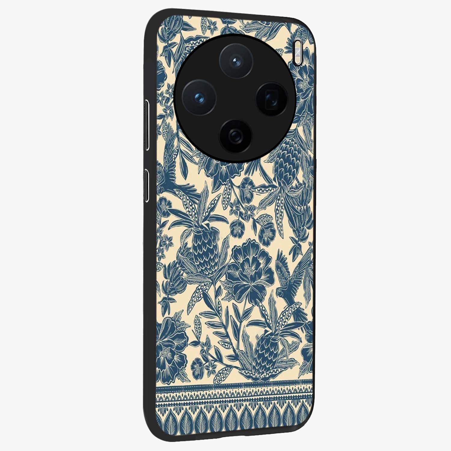 Heirloom Wild Bloom Glass Case upright view showcasing delicate wildflower artwork with timeless floral theme.