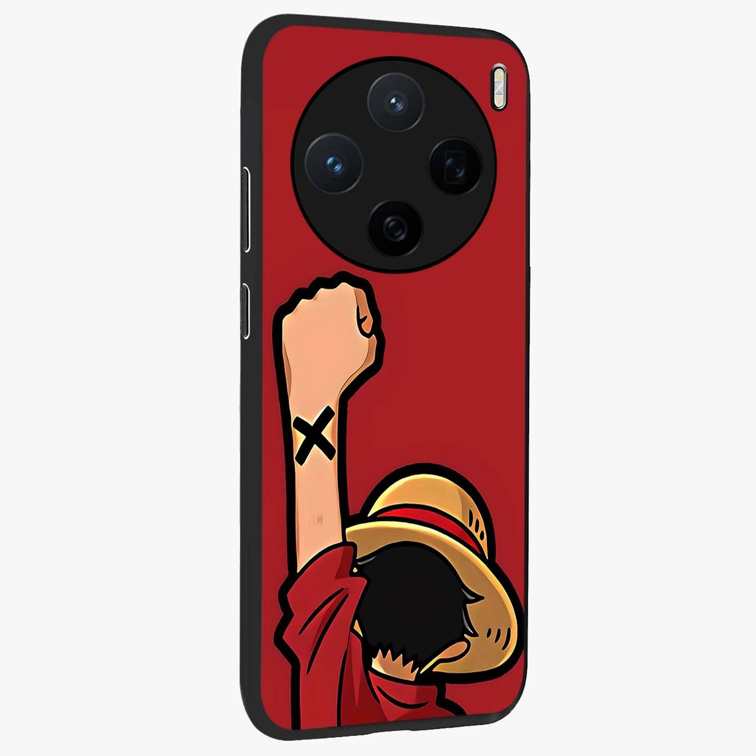 Luffy X Spirit Glass Case upright view showcasing striking anime artwork with adventurous character theme.