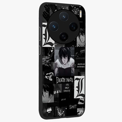 Midnight Chaos Mind Glass Case upright view showcasing expressive abstract artwork with bold dark theme.