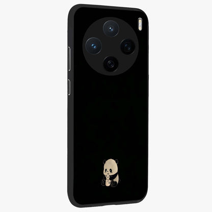 Midnight Panda Love Glass Case upright view showcasing charming panda artwork with playful romantic theme.