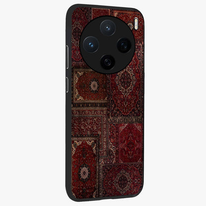 Persian Velvet Tale Glass Case upright view showcasing elegant Persian artwork with classic heritage theme.